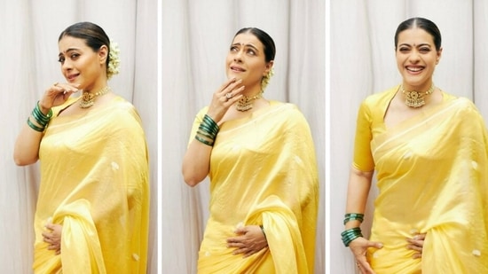 Kajol celebrates the festival of Ganesh Chaturthi.&nbsp;