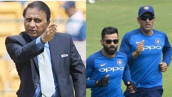 Sunil Gavaskar; Virat Kohli with MS Dhoni