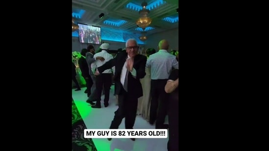 The image, taken from the Instagram video, shows an 82-year-old man grooving to Badshah and Aastha Gill's Abhi Toh Party Shuru Hui Hai. (Instagram/@bigneegs)