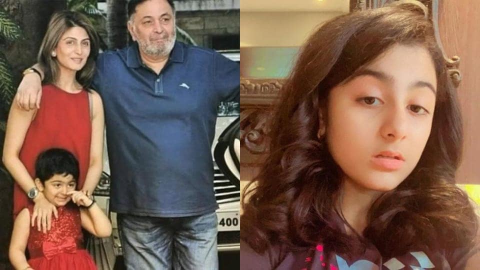 Rishi Kapoor with daughter Riddhima Kapoor and granddaughter Samara Sahni. Rishi Kapoor with daughter Riddhima Kapoor and granddaughter Samara Sahni.