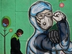 A picture, dated December 20, 2020, of a mural in New Delhi depicting the fight against the corona virus. (Sanchit Khanna/HT PHOTO) A picture, dated December 20, 2020, of a mural in New Delhi depicting the fight against the corona virus. (Sanchit Khanna/HT PHOTO)