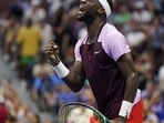 Frances Tiafoe celebrates after winning a point against Rafael Nadal(AP) Frances Tiafoe celebrates after winning a point against Rafael Nadal(AP)
