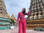 Hina Khan explores Bangkok in a colourful jumpsuit, slays travel fashion goals(Instagram/@realhinakhan) Hina Khan explores Bangkok in a colourful jumpsuit, slays travel fashion goals(Instagram/@realhinakhan)
