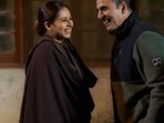 Sargun Mehta and Akshay Kumar on the sets of their recent film, Cuttputlli.&nbsp;