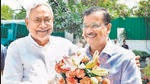 Bihar chief minister Nitish Kumar with his Delhi counterpart, Arvind Kejriwal, at the latter’s residence on Tuesday. (HT photo) Bihar chief minister Nitish Kumar with his Delhi counterpart, Arvind Kejriwal, at the latter’s residence on Tuesday. (HT photo)