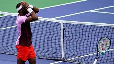 Frances Tiafoe celebrates after defeating Rafael Nadal during the fourth round of the US Open (AP) Frances Tiafoe celebrates after defeating Rafael Nadal during the fourth round of the US Open (AP)