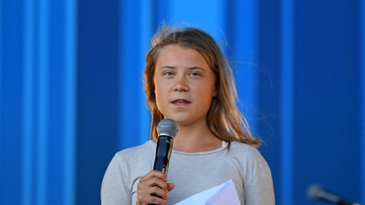 Greta Thunberg On Climate Change: Swedish climate activist Greta Thunberg speaks to the crowd in England. (AFP)