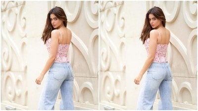 In multiple sleek golden neck chains, Aamna further accessorised her look to perfection as she posed for the outdoor photoshoot. (Instagram/@aamnasharifofficial)