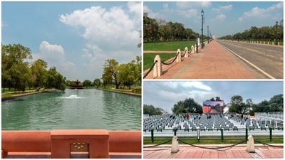 The ministry of housing and urban affairs on Monday released pictures of the lawns and other facilities stretching from Vijay Chowk to the India Gate. The revamped Central Vista Avenue along the Rajpath will have state-wise food stalls, red granite walkways with greenery all around, vending zones, parking lots and round-the-clock security. (Ministry of housing and urban affairs) The ministry of housing and urban affairs on Monday released pictures of the lawns and other facilities stretching from Vijay Chowk to the India Gate. The revamped Central Vista Avenue along the Rajpath will have state-wise food stalls, red granite walkways with greenery all around, vending zones, parking lots and round-the-clock security. (Ministry of housing and urban affairs)