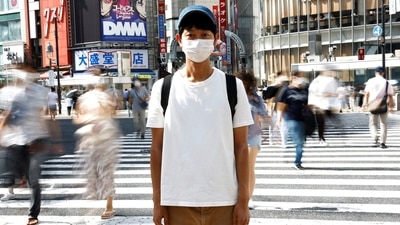 Shoji Morimoto poses at Shibuya crossing in Tokyo, Japan. (Reuters)