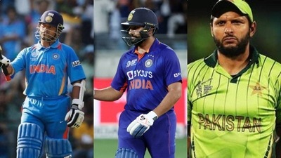 Sachin Tendulkar; Rohit Sharma; Shahid Afridi Sachin Tendulkar; Rohit Sharma; Shahid Afridi