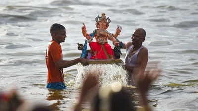 More than 48,000 idols of Lord Ganesh were immersed in the sea, ponds and artificial lakes in Mumbai on the sixth day of the Ganpati festival, a civic official said on Tuesday. (PTI) More than 48,000 idols of Lord Ganesh were immersed in the sea, ponds and artificial lakes in Mumbai on the sixth day of the Ganpati festival, a civic official said on Tuesday. (PTI)