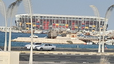Stadium 974 from the National Museum in Doha (Dhiman Sarkar) Stadium 974 from the National Museum in Doha (Dhiman Sarkar)
