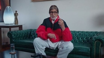Amitabh Bachchan during promotions of Goodbye.