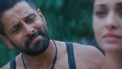 Vikram and Aishwarya Rai in their 2010 film Raavanan.