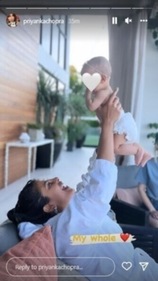 Priyanka posted an unseen photo as she played with Malti Marie.
