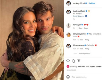 Bipasha Basu and Karan Singh Grover pose together for a sweet photo.