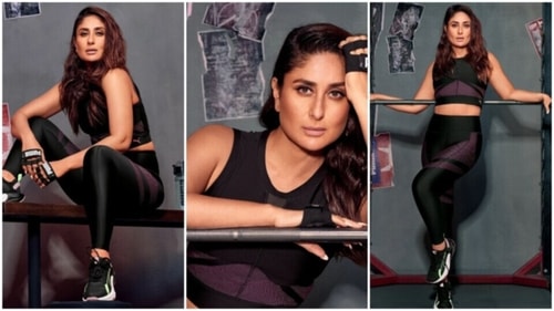 Kareena Kapoor rocks a black and purple cropped tank top and tights. (Instagram/@kareenakapoorkhan) Kareena Kapoor rocks a black and purple cropped tank top and tights. (Instagram/@kareenakapoorkhan)