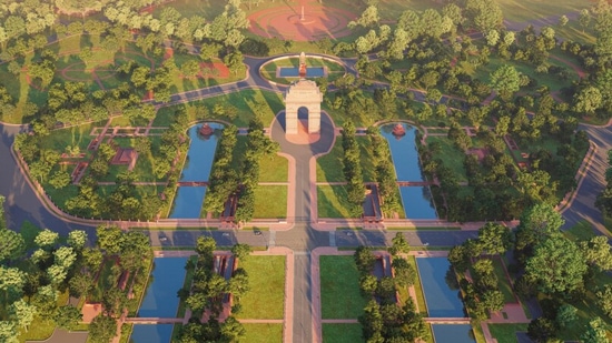 On the day of the inauguration, visitors will not be allowed on the stretch from the India Gate to Man Singh Road, but they can access the remaining part. The entire stretch will be thrown open to the public from September 9.(Ministry of housing and urban affairs)