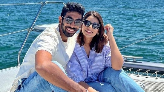 Sanjana Ganesan and Jasprit Bumrah in an old holiday picture that she posted on Instagram recently. Sanjana Ganesan and Jasprit Bumrah in an old holiday picture that she posted on Instagram recently. 