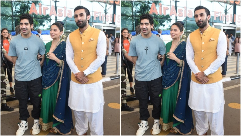 Ranbir Kapoor And Alia Bhatt Don Ethnic Outfits As They Head To Ujjain, She  Radiates Pregnancy Glow