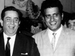 Manoj Kumarb and Raj Kapoor appeared in 1970 film Mera Naam Joker. Manoj Kumarb and Raj Kapoor appeared in 1970 film Mera Naam Joker.