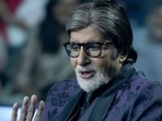 Amitabh Bachchan on the sets of Kaun Banega Crorepati.