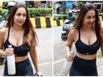 Malaika Arora flaunts hourglass frame in black sports bra and yoga pants for workout session (HT Photo/Varinder Chawla) Malaika Arora flaunts hourglass frame in black sports bra and yoga pants for workout session (HT Photo/Varinder Chawla)