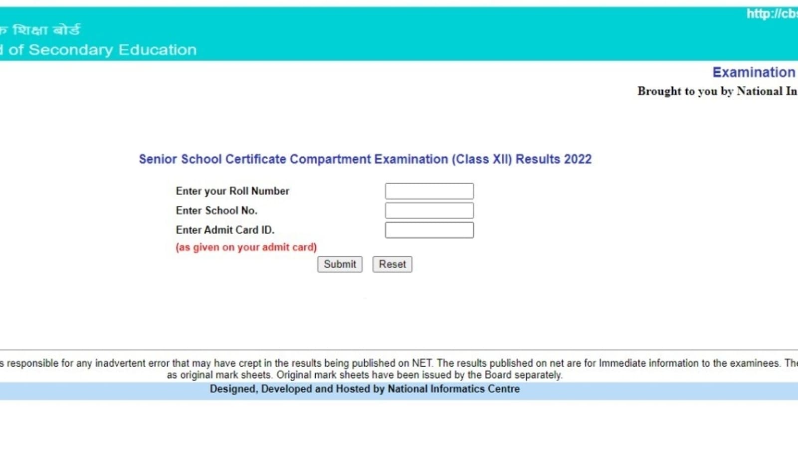 CBSE 12th Compartment Result 2022 Live CBSE Class 12th result out