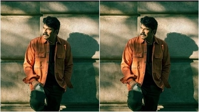 Mammootty slayed casual fashion in a denim look as he picked up a black T-shirt and layered it with an orage denim jacket. He teamed it with dark grey trousers. (Instagram/@mammootty)