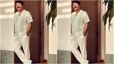 Mammootty, lovingly referred to as Mammokka by his fans, decked up in a monochrome striped shirt and a pair of white trousers as he posed in tinted shades and made his fans go wow. (Instagram/@mammootty)