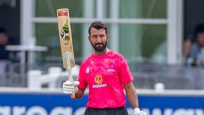 Cheteshwar Pujara while playing in the Royal London One-Day Cup 2022 in England. (Twitter/SussexCCC) Cheteshwar Pujara while playing in the Royal London One-Day Cup 2022 in England. (Twitter/SussexCCC)