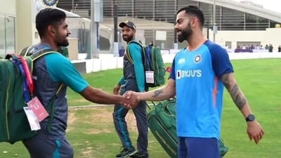 Babar Azam greets Virat Kohli ahead of Asia Cup (Twitter) Babar Azam greets Virat Kohli ahead of Asia Cup (Twitter)