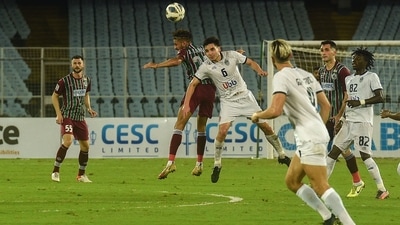 Players of ATK Mohun Bagan and Kuala Lumpur City FC vie for the ball during their AFC Cup 2022 Knock-out match, at Vivekananda Yuba Bharati Krirangan Stadium in Kolkata (PTI) Players of ATK Mohun Bagan and Kuala Lumpur City FC vie for the ball during their AFC Cup 2022 Knock-out match, at Vivekananda Yuba Bharati Krirangan Stadium in Kolkata (PTI)
