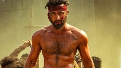 Ranbir Kapoor in a still from Shamshera. Ranbir Kapoor in a still from Shamshera.