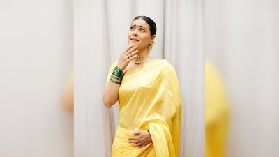 Kajol completed her traditional look with a small Marathi-style bindi and the most expensive jewellery a woman can wear, her smile. (Instagram/@kajol) Kajol completed her traditional look with a small Marathi-style bindi and the most expensive jewellery a woman can wear, her smile. (Instagram/@kajol)