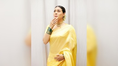 Kajol did not go too heavy with the jewellery. She colour contrasted her yellow saree with green bangles and wore a choker on her neck. (Instagram/@kajol) Kajol did not go too heavy with the jewellery. She colour contrasted her yellow saree with green bangles and wore a choker on her neck. (Instagram/@kajol)
