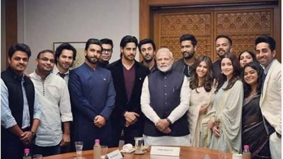 Prime Minister Modi with Bollywood actors, directors including Ranveer Singh, Alia Bhatt, Ranbir Kapoor, Karan Johar, Ekta Kapoor, and Rohit Shetty.(Instagram) Prime Minister Modi with Bollywood actors, directors including Ranveer Singh, Alia Bhatt, Ranbir Kapoor, Karan Johar, Ekta Kapoor, and Rohit Shetty.(Instagram)
