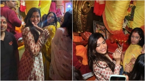 Rashmika posed happily for the cameras. (HT Photos/Varinder Chawla)
