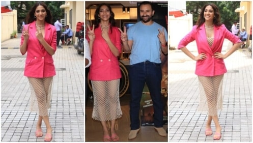 Yogita Bihani with Saif Ali Khan at Vikram Vedha trailer launch. (HT Photo/Varinder Chawla) Yogita Bihani with Saif Ali Khan at Vikram Vedha trailer launch. (HT Photo/Varinder Chawla)