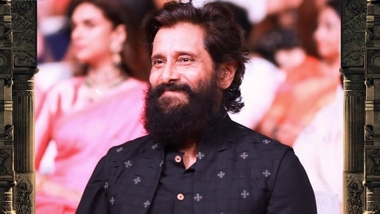 Virkam attended the event in a printed black and white ethnic wear. In Ponniyin Selvan, he plays the role of Chola crown prince Aditya Karikalan.