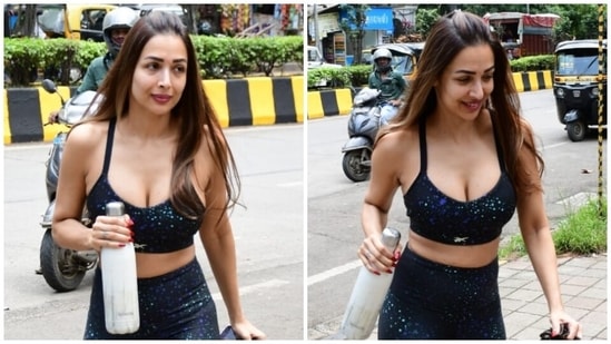 Malaika Arora flaunts hourglass frame in black sports bra and yoga pants  for workout session: Pics, video inside