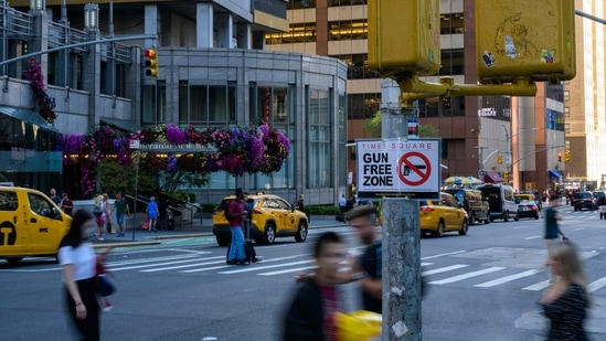 Times Square in Manhattan, New York city.(AFP)