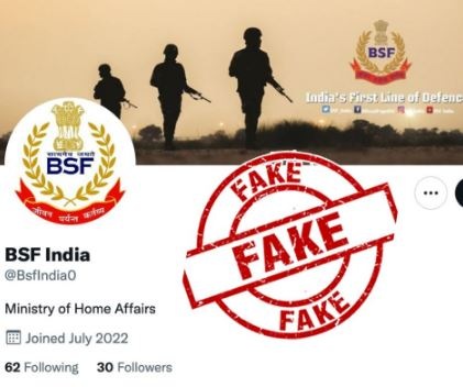 The fake account of the BSF was deleted within 24 hours.&nbsp; (Twitter/@PIBFactCheck)