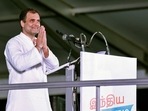 Congress leader Rahul Gandhi greets during the Bharat Jodo Yatra, in Kanyakumari on Wednesday.(ANI) Congress leader Rahul Gandhi greets during the Bharat Jodo Yatra, in Kanyakumari on Wednesday.(ANI)