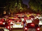 Traffic congestion on Ferozshah Road due to diversions for the inauguration ceremony of revamped Central Vista Lawns, in New Delhi, India, on Thursday, September 8, 2022. (Photo by Sanchit Khanna/Hindustan Times) Traffic congestion on Ferozshah Road due to diversions for the inauguration ceremony of revamped Central Vista Lawns, in New Delhi, India, on Thursday, September 8, 2022. (Photo by Sanchit Khanna/Hindustan Times)