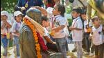 School students pay tribute to Mahatma Gandhi on his 149th birth anniversary, at Sabarmati Ashram in Ahmedabad, on October 2, 2018. (PTI) School students pay tribute to Mahatma Gandhi on his 149th birth anniversary, at Sabarmati Ashram in Ahmedabad, on October 2, 2018. (PTI)