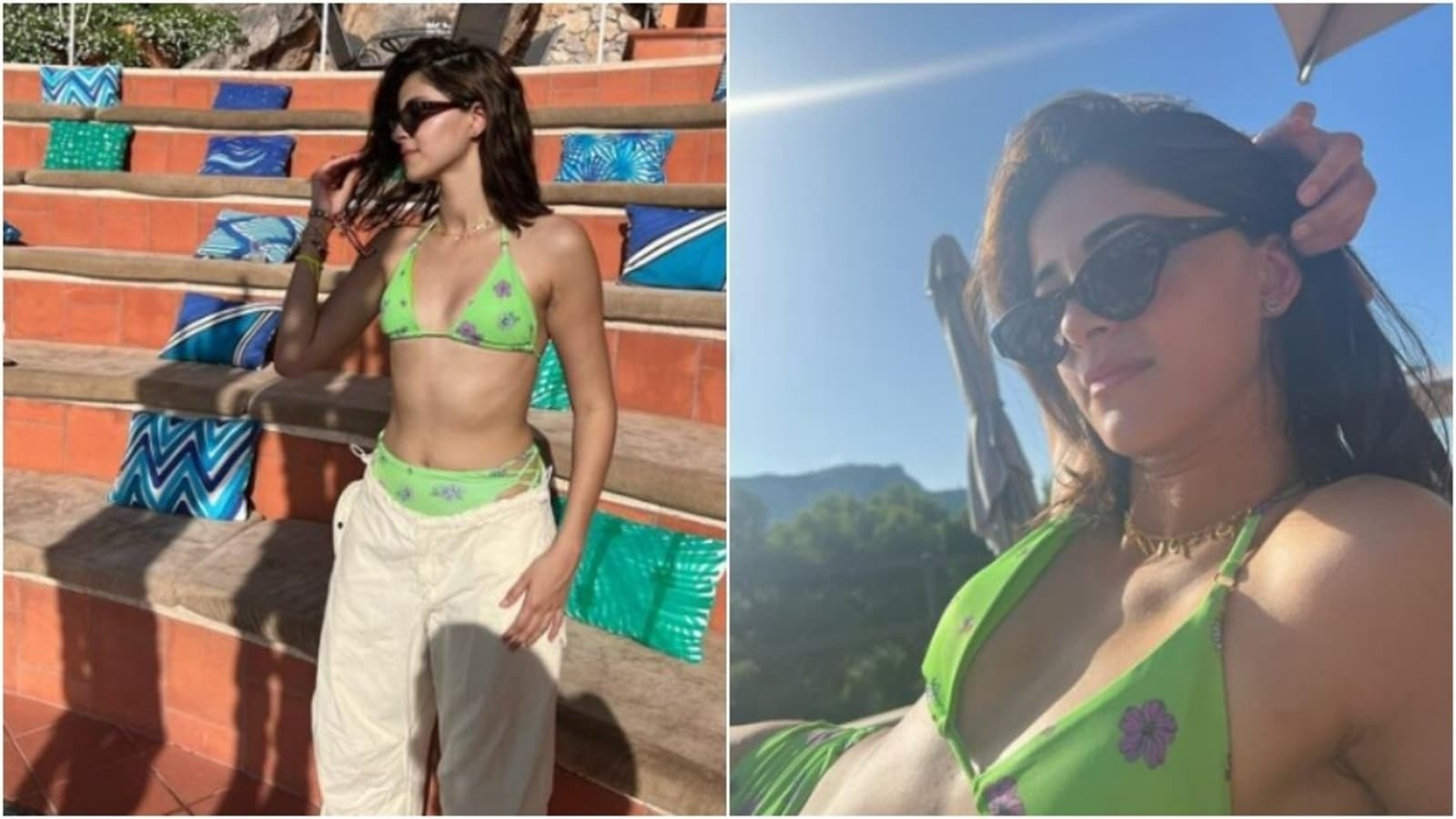 Ananya Panday, in a green bikini, soaks the sun in Italy