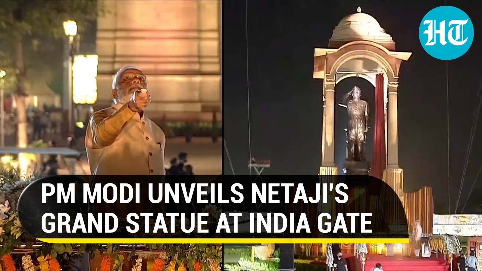 PM Modi unveils Netaji's grand statue at India Gate Watch Hindustan