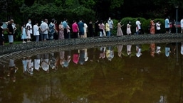 CHINA CORONAVIRUS: Residents line up to be tested for the new coronavirus in Chengdu, China.